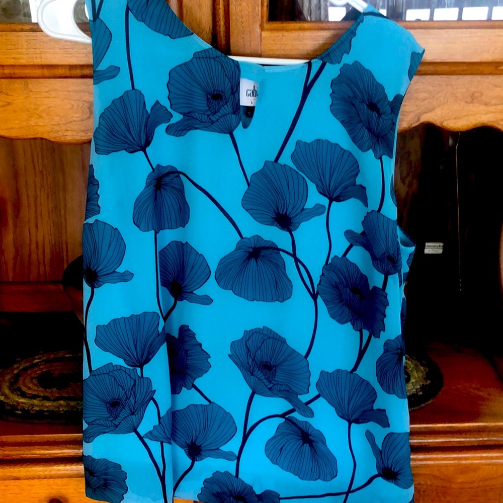CAbi tank blouse size Large. Aqua.